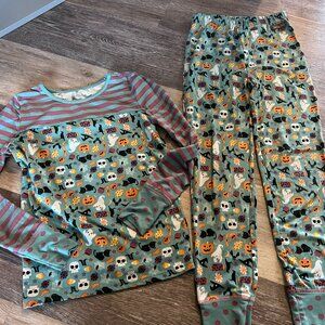 Matilda Jane Kids  sz 10 Halloween PJ Pumpkin Ghosts Skulls